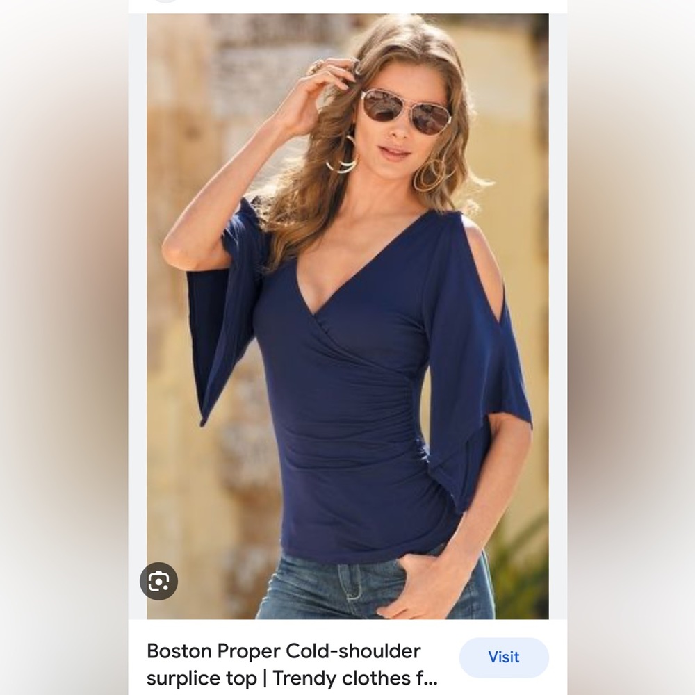 Boston Proper cold shoulder surprise top